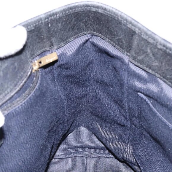 Salvatore Ferragamo Gancini Tote Bag Canvas Blue Gold Auth 139532 - Picture 11 of 16